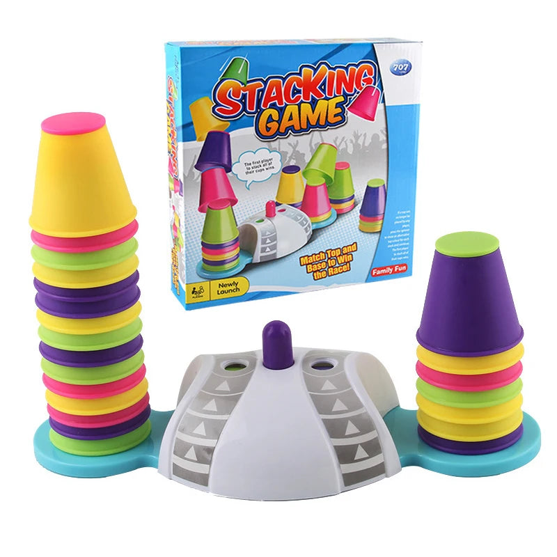 Stacking-Toys-Folding-Cup-Stracking-Game-Set-Hand-speed-Competitive-Competition-Interaction-Educational-Play-Toys-Speed Speed Stacker™ - Race naar de Top - Stapelspel | Educatief Speelgoed - Afbeelding 1