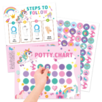 PottyChart– Speels&Motiverend– Potty Training Stickerkaart Eenhoorn | Educatief Speelgoed