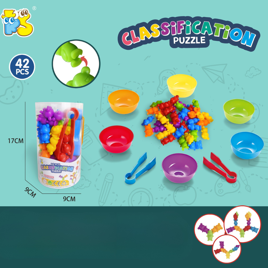 Upgradedstyle_Monkey Rainbow Teddy Bears Toys™ - Educatief&Creatief - Regenboog Telberen Vernieuwde stijl: Aap | Educatief Speelgoed - Afbeelding 1