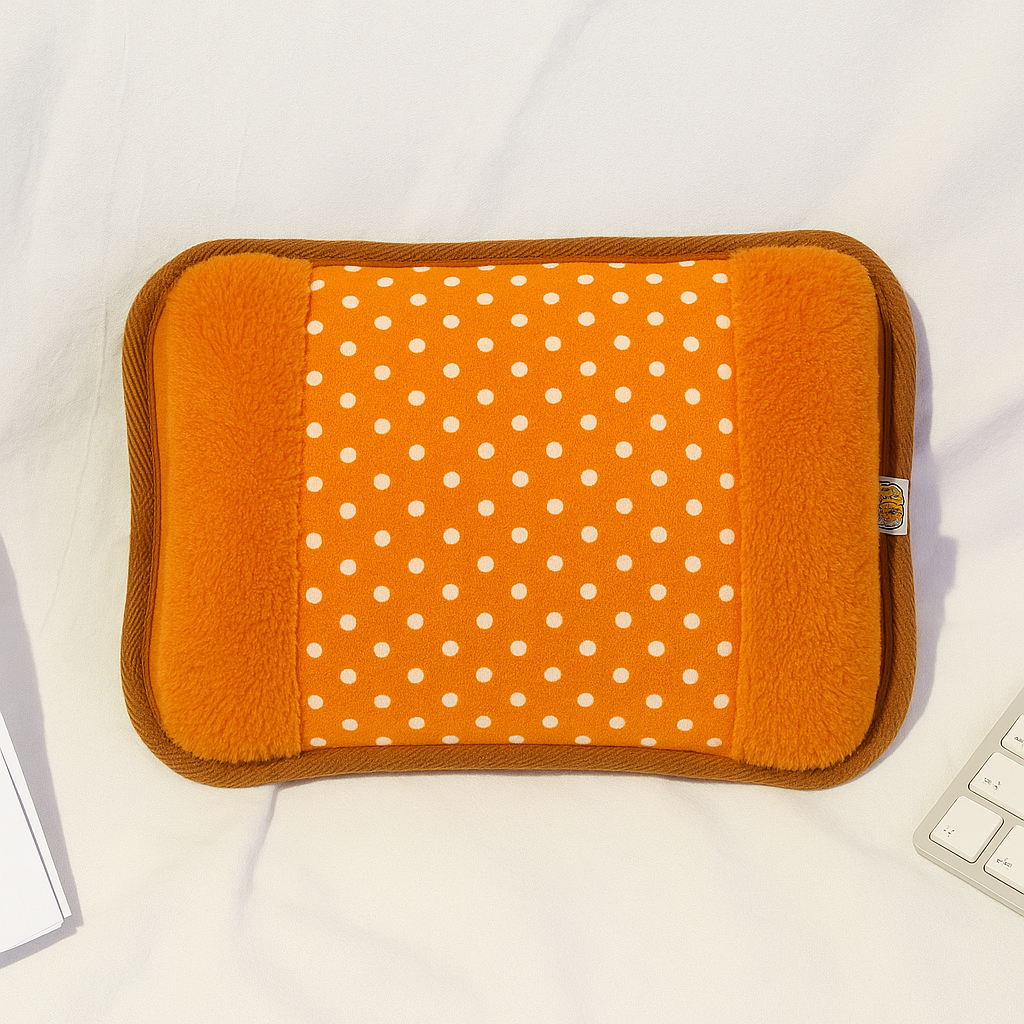 Warmie_Comfort_-_Oranje Warmie Comfort– Snel&Veilig– Draadloos Elektrisch Warmtekussen Oranje | Educatief Speelgoed - Afbeelding 1