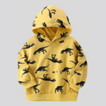 DinoStyle– Warm&Ademend– Hoodie met Triceratops Print Geel / 140 (7–8 jaar) | Educatief Speelgoed