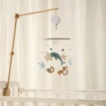 LittleNest– Natuurlijke Rust – Houten Babymobiel Zeebodem + Ophangarm | Educatief Speelgoed