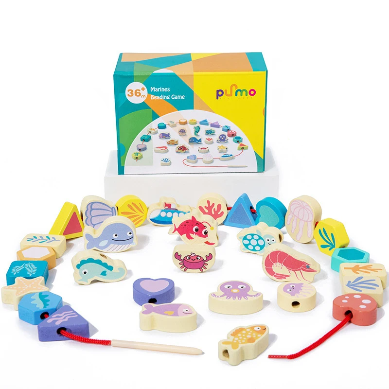 a_c47eef9f-9fc5-46c3-a197-6c90c04fb81f Lace&Thread™ – Stapel&Rijg Spel– Kralen Rijgen Dieren | Educatief Speelgoed - Afbeelding 1
