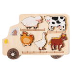 Woods™ – Puzzel Avontuur – Houten Auto Puzzel Dieren | Educatief Speelgoed