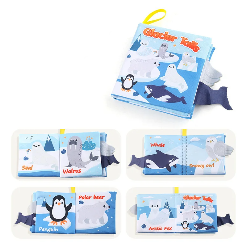 arctic_animals_m Soft Tail Book™ – Zachte Staartpret – Sensorisch Dieren Babyboekje Pooldieren | Educatief Speelgoed - Afbeelding 1