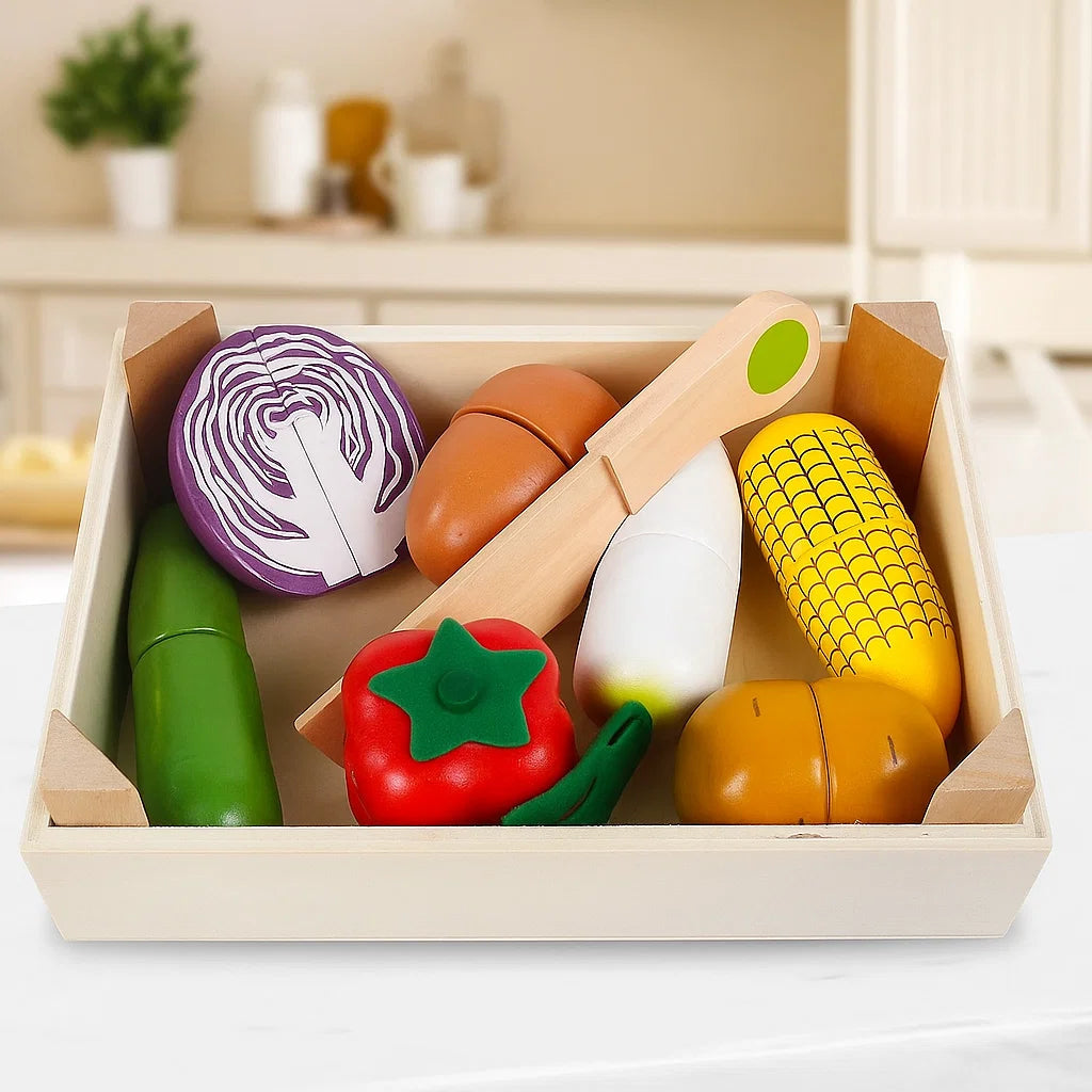 assets_task_01k56jbxqcfkn826kyg3rm2ff3_1757936051_img_0 MiniChef– Leuk&Creatief– Houten Magnetische Keuken Speelset Groente Mix | Educatief Speelgoed - Afbeelding 1