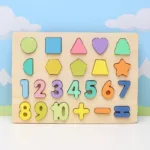 AlphaBlocks– Houten&Educatief– 3D-letterpuzzel Vormen&Getallen (Pastel) | Educatief Speelgoed