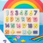 AlphaBlocks– Houten&Educatief– 3D-letterpuzzel Rekenen (Pastel) | Educatief Speelgoed