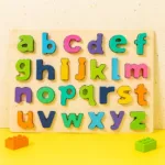 AlphaBlocks– Houten&Educatief– 3D-letterpuzzel Kleine letters (Pastel) | Educatief Speelgoed