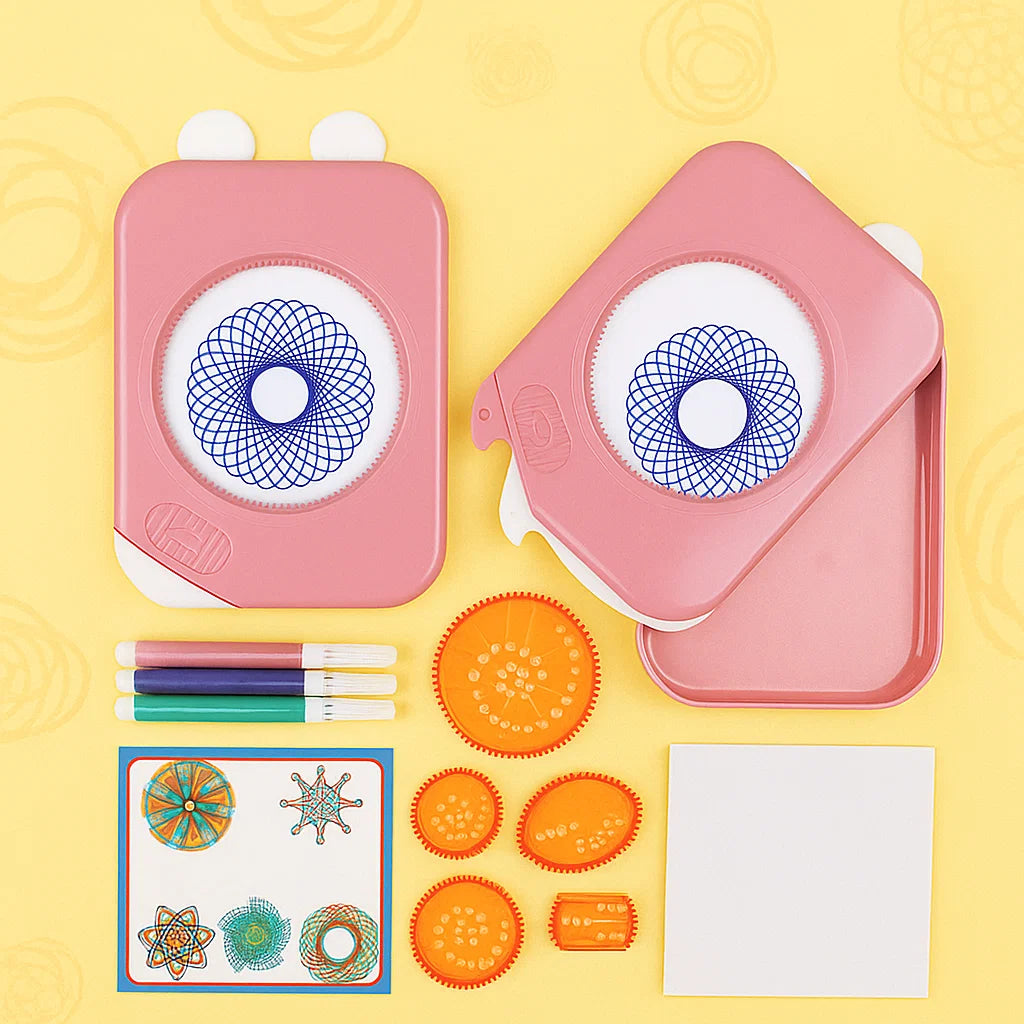 assets_task_01k5h2wj45fdabgaa3n7krpjyw_1758288930_img_1 SpiroArt– Creatief&Educatief– Spirograaf Designer Roze | Educatief Speelgoed - Afbeelding 1