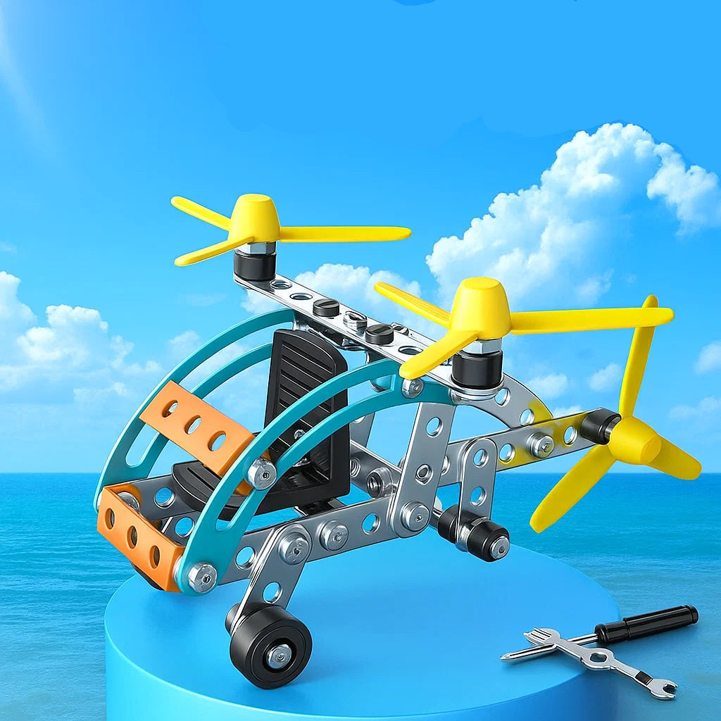 assets_task_01k5td569vezj9v9xsh03sevnd_1758601670_img_1 MetalBuild– Stoer&Educatief– Constructie Voertuig Set Vliegtuigen 94 stuks | Educatief Speelgoed - Afbeelding 1