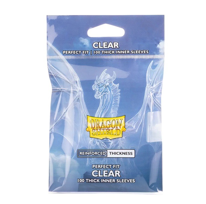 Dragon Shield Sleeves Perfect Fit Thick Inner Sleeves Clear (100 stuks) - Arcane Tinmen Dragon Shield Sleeves Perfect Fit Thick Inner Sleeves Clear (100 stuks) - Arcane Tinmen - Afbeelding 1