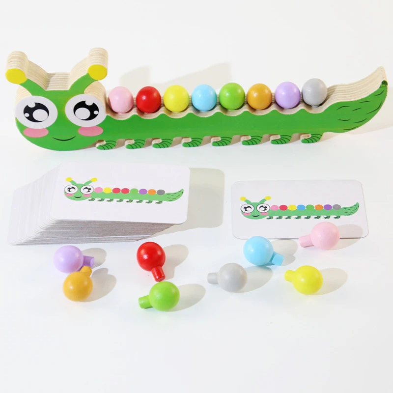 ats30514_d Sensory Color Sticks™ – Kleuren&Dieren– Kleuren Sorteer Spel Rups | Educatief Speelgoed - Afbeelding 1