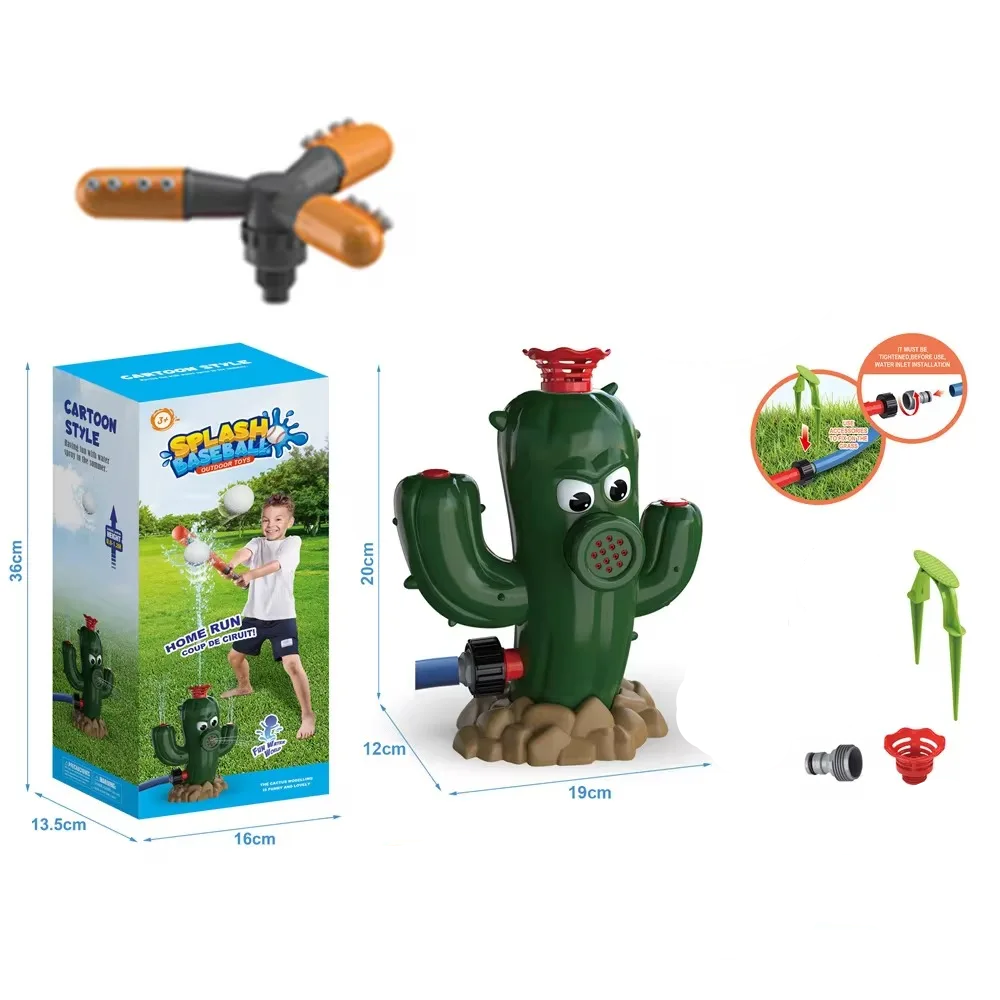 Cartoon Hydrant™ - Waterfeestje in de Tuin - Speelse Fontein Honkbal Cactus | Educatief Speelgoed