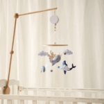 LittleNest– Natuurlijke Rust – Houten Babymobiel Oceaan + Ophangarm | Educatief Speelgoed
