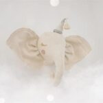 PlayNest– Zacht&Educatief– Pluche Dierenwanddecoratie Witte Olifant | Educatief Speelgoed