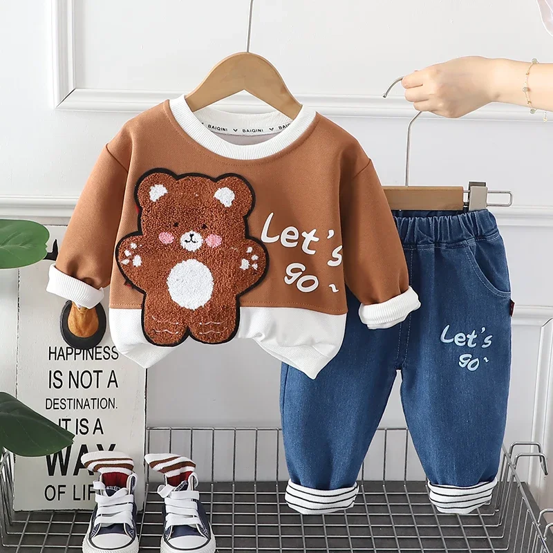 bqn_3se_brown Mini Fashion™ – Zacht&Stoer– Kinder Kledingset Bruin / 100 (2-3 jaar) | Educatief Speelgoed - Afbeelding 1