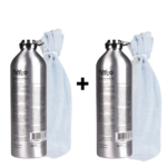 Set | Kruik Tryco Aluminium 2st. met Kruikenzak Babyjem Badstof Blauw 2st.