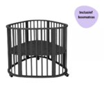 Set | Box Novi at Home® Triangle Mae Black Incl. Boxmatras en Hoeslaken