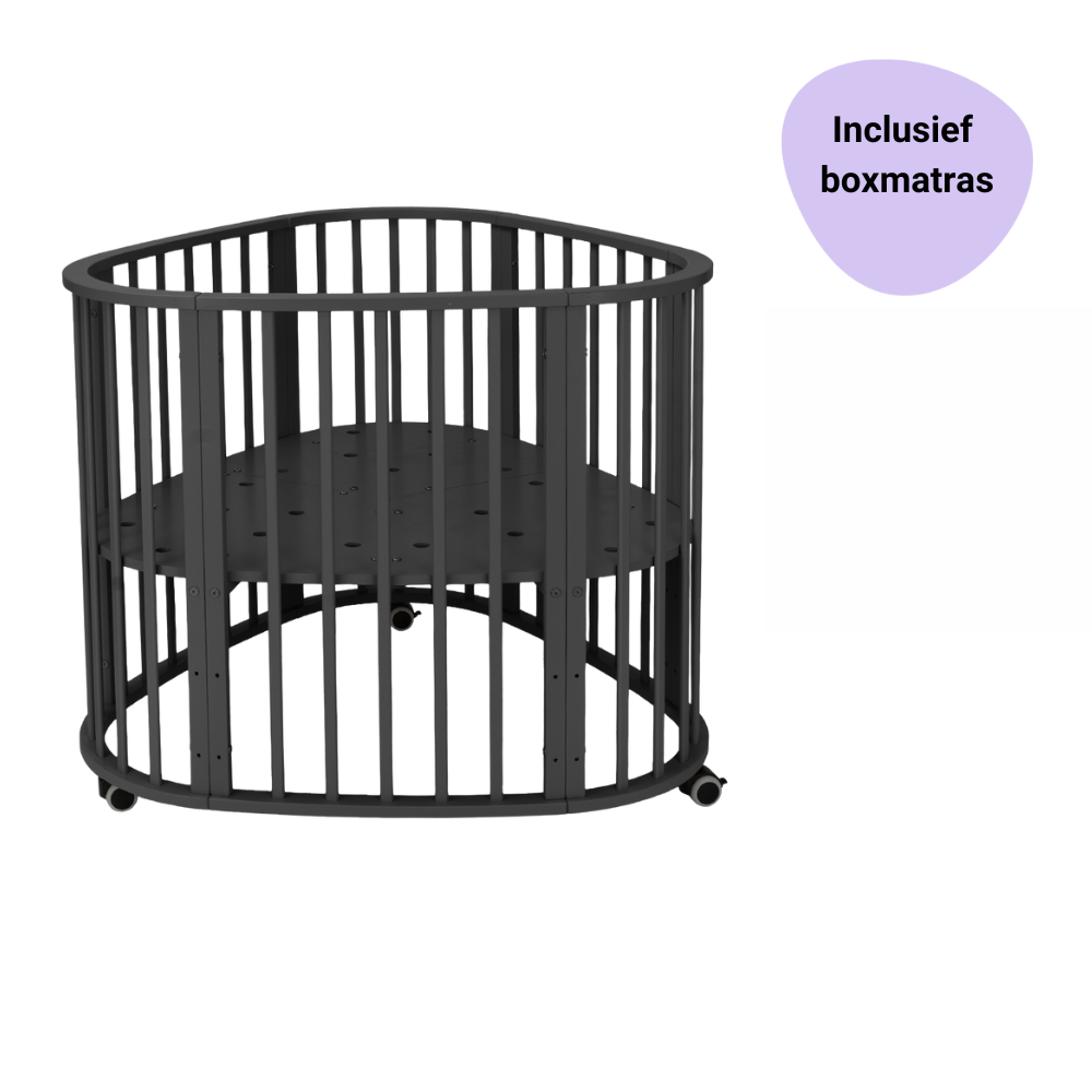 Set | Box Novi at Home® Triangle Mae Black Incl. Boxmatras en Hoeslaken Set | Box Novi at Home® Triangle Mae Black Incl. Boxmatras en Hoeslaken - Afbeelding 1