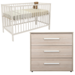Babykamer Colorfull Home Noah met Meegroei Ledikant Luca V2 Pure White (Commode + Ledikant)