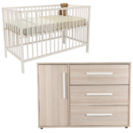 Babykamer Colorfull Home Noah XL met Meegroei Ledikant Luca V2 Pure White (Commode + Ledikant)