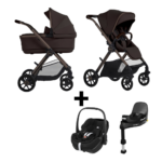 Kinderwagen Silver Cross Reef 2 Special Edition Ganache met Autostoel Pebble 360° Pro2 Twillic Black en Base Slide Tech