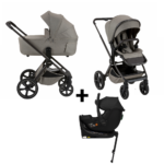 Kinderwagen Novi Baby Luna Premium Solid Hazel met Autostoel Jacky Pro 360 All Black&Base