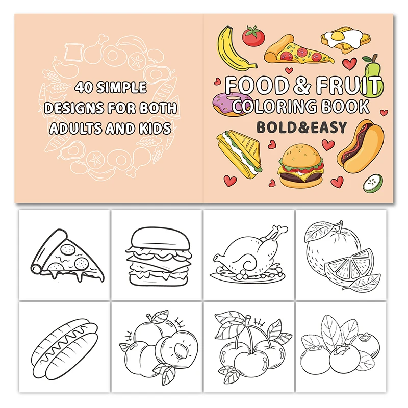 bzs00530 Coloring Book™ - creatief kleurplezier - Kleurboek Eten&Drinken Kleurboek | Educatief Speelgoed - Afbeelding 1