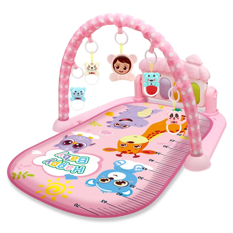 cartoon_animal116_30 Musical Arch™ – Klanken&Kleuren– Baby Gym Cartoon Dieren Roze | Educatief Speelgoed - Afbeelding 1
