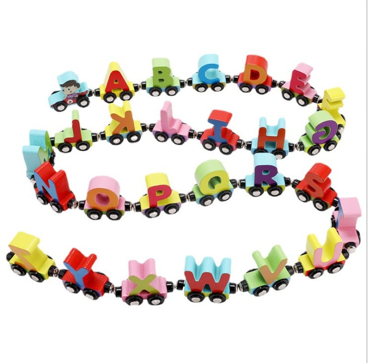 child-abc-letters-spelling-wooden-toys-t_variants-0 Woods™ | Leer het Alfabet&Cijfers - Houten magnetische trein Alfabet (26 stuks) | Educatief Speelgoed - Afbeelding 1