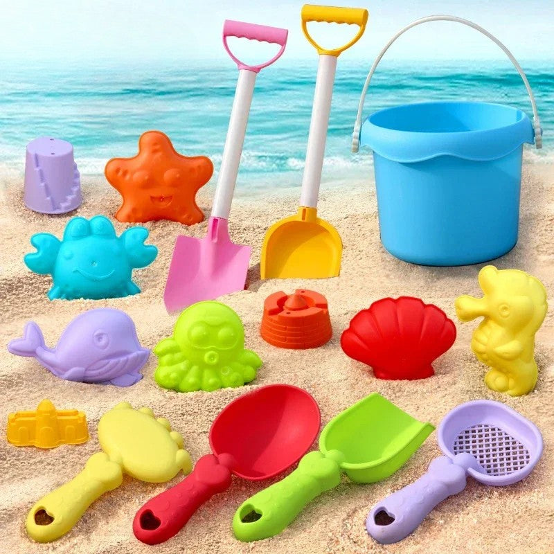 d2bda51f-7053-4c7c-b203-b8f730e2009c Beach Fun Set™ – Zomers Zandplezier – Strandspeelgoed Set 16 Stuks | Educatief Speelgoed - Afbeelding 1