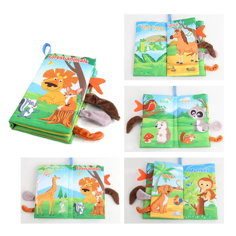 forest_animals_l Soft Tail Book™ – Zachte Staartpret – Sensorisch Dieren Babyboekje Bosdieren | Educatief Speelgoed - Afbeelding 1