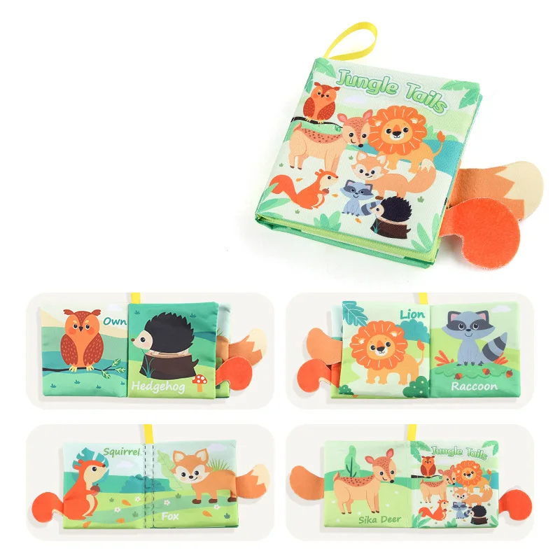 forest_animals_m Soft Tail Book™ – Zachte Staartpret – Sensorisch Dieren Babyboekje Bosdieren Klein | Educatief Speelgoed - Afbeelding 1