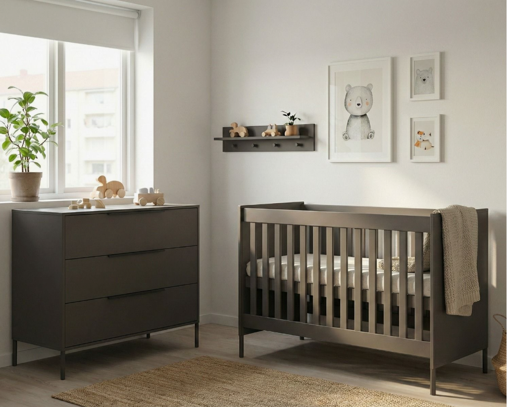 Babykamer Lissabon XL Chocolate (Meegroei Ledikant + XL Commode) Babykamer Lissabon XL Chocolate (Meegroei Ledikant + XL Commode) - Afbeelding 1