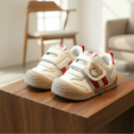 KinderMove– Stevig&Soepel– Klittenband Sneakers met berenmotief Rood / 23 (2.5–3 jaar) | Educatief Speelgoed