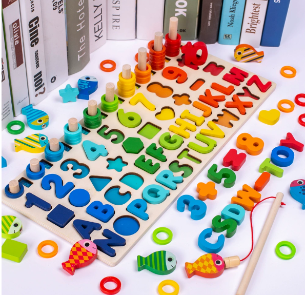 image_110 Woods™ | Ontwikkel de vaardigheden - Montessori houten speelbord Pastel XL - bijna uitverkocht | Educatief Speelgoed - Afbeelding 1