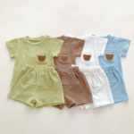 Mini Fashion™ - Schattig Beer Design - Zomer Outfit 100 (2-3 jaar) / Blauw | Educatief Speelgoed