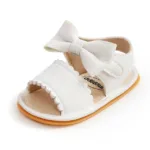 Mini Fashion™ - Zachte Pasvorm - Kinder Sandalen Gebroken wit / 15 (12-18 maanden) / Strik | Educatief Speelgoed