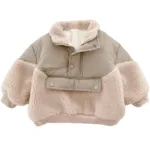 Mini Fashion™ - Super Warm - Fleece Lamswol Jas Khaki / 116 (6 jaar) | Educatief Speelgoed