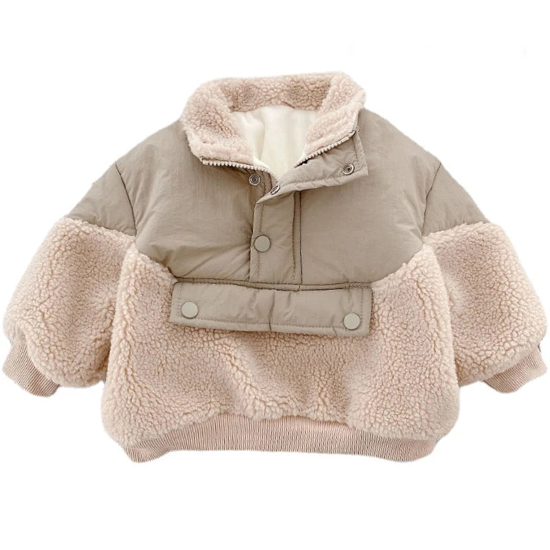image_152_1725645200991-14360252-287259-38365989_6 Mini Fashion™ - Super Warm - Fleece Lamswol Jas Khaki / 116 (6 jaar) | Educatief Speelgoed - Afbeelding 1