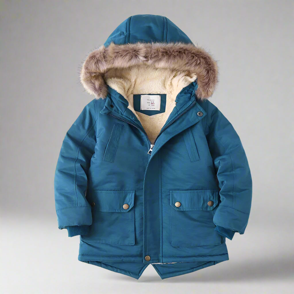 image_242_1759505765881-18548109-33869826-34640108_3 CozyTrend– Elegant&Warm– Parka Winterjas met Bontkraag Blauw / 140 (9–10 jaar) | Educatief Speelgoed - Afbeelding 1