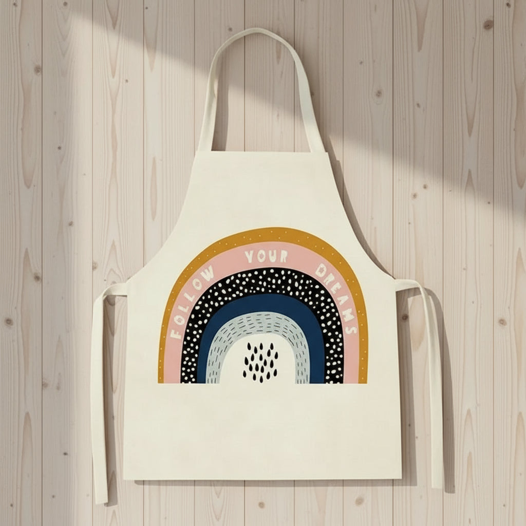 image_244_1761014298900-62669858-6605855-38567347_1 MiniChef™ – Speels&Vlekwerend– Kinder Schort M (5-8 jaar) / Regenboog Liefde | Educatief Speelgoed - Afbeelding 1