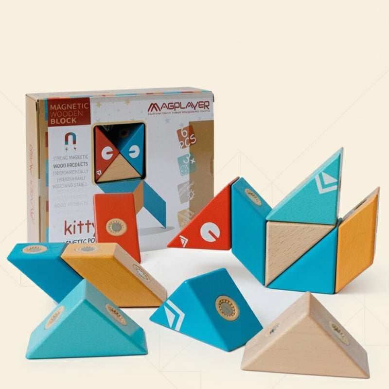 image_26_1763183578158-97900461-51270964-899782_5 MagPlayer– Creatief&Motorisch– DIY Houten Magnetische Bouwblokken Uitgebreid (14 stuks) | Educatief Speelgoed - Afbeelding 1