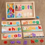 AlphaPuzzle– Engelse woordjes leren – Houten Spelling Puzzel | Educatief Speelgoed