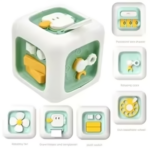 Cube Senses Toy™ - Leerzaam&Leuk - Kubus Zintuigen Speelgoed Donkergroene kubus | Educatief Speelgoed