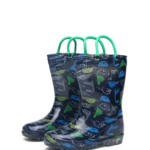 RainySteps– Gemakkelijk&Waterdicht– Regenlaarzen met Print&lus Dinosaurussen / 31 (5-5.5 jaar) | Educatief Speelgoed