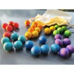 Rainbow Balls™ – Houten Ballen Regenboog 35 stuks (Ø 3.5cm) | Educatief Speelgoed