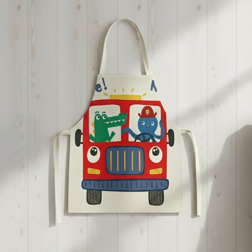 image_315_1761014298899-30864252-2992008-95192127_2 MiniChef™ – Speels&Vlekwerend– Kinder Schort S (2-5 jaar) / Dino-vrachtwagen | Educatief Speelgoed - Afbeelding 1