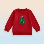 FrostyFit– Warm en gezellig – Rode Kerst Trui Rood (kerstballen) / 100 (18–24 Maanden) | Educatief Speelgoed